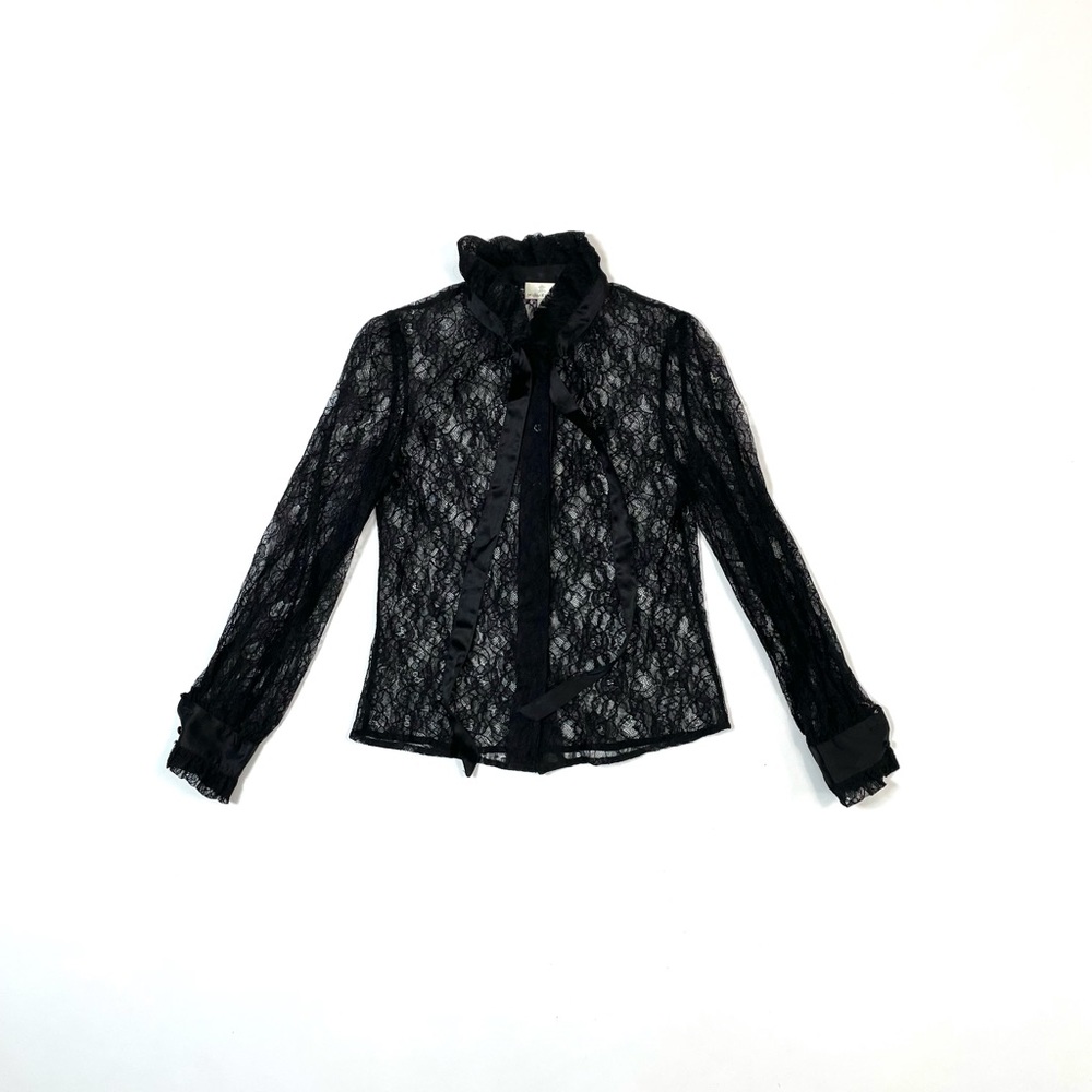 Miguelina Black Lace Top
